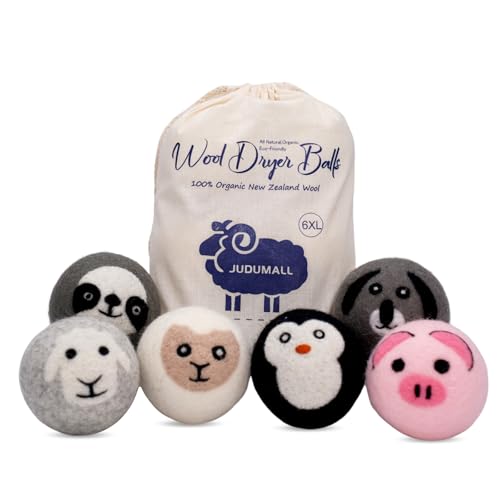 Wool Dryer Balls XL 6Pack Eco Dryer Balls-Dryer Balls Laundry Reusable-Softens Laundry Naturally Reduces Drying Time & Static No More Dryer Sheets with Storage Bag