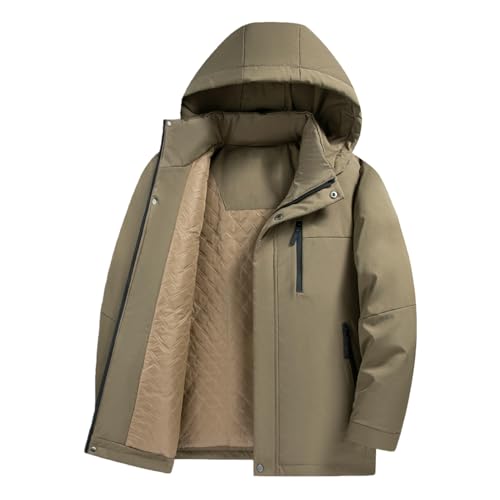 Veste matelassée chaude homme hiver - Manteau matelassé épais à capuche ajustable