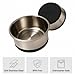 GORILLA GRIP Dog Bowls, Food Grade 304 Stainless Steel, Holds 2 Cups Each (16 fl oz) Food and Water Bowl for Feeding Dogs and Cats, Dishwasher Safe, Rust Resistant, BPA Free Rubber Base Set of 2 Black