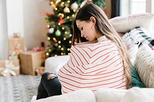 Image of Copper Pearl Nursing Cover for Breastfeeding - Multi-Use Baby Car Seat Canopy, Stroller Shade & Breast Feeding Wrap for Women, Stretchy Breathable Carseat Shawl for Boy or Girl, Cinnamon