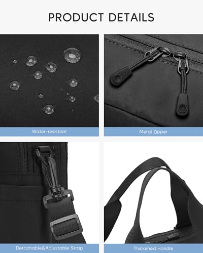6x13x17 inch Personal Item Bag 180° Wide Open 43x33x15cm Carry on Duffel Bag with Laptop/Wet Pocket Flight Approved Weekender Overnight Bag, White image 8