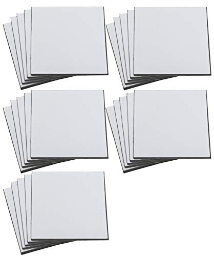 Magna Visual 1" x 1" White Pre-Cut Write On Wipe Off Magnetic Strips 25 Pack