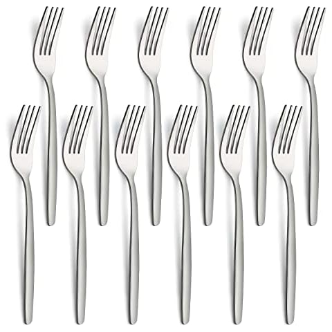 Dinner Forks, Bestdin Forks Set of 12, Stainless Steel Cutlery Fork, Food Grade & Dishwasher Safe Cover