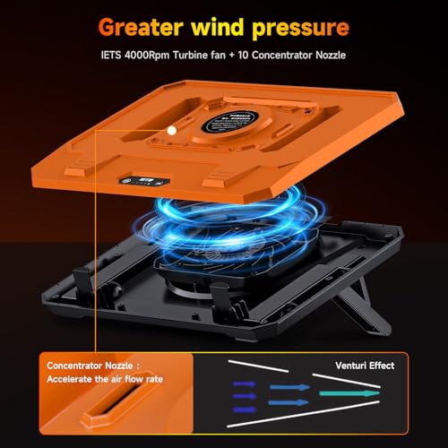 Image of IETS GT300 Upgraded Laptop Cooling Pad with Adjustable Stand, Turbo Boosted Cooler for Rapid Cooling 10-17inch Gaming Laptop, Flexible Sealing Ring,Featuring Air Filtration and USB Hub