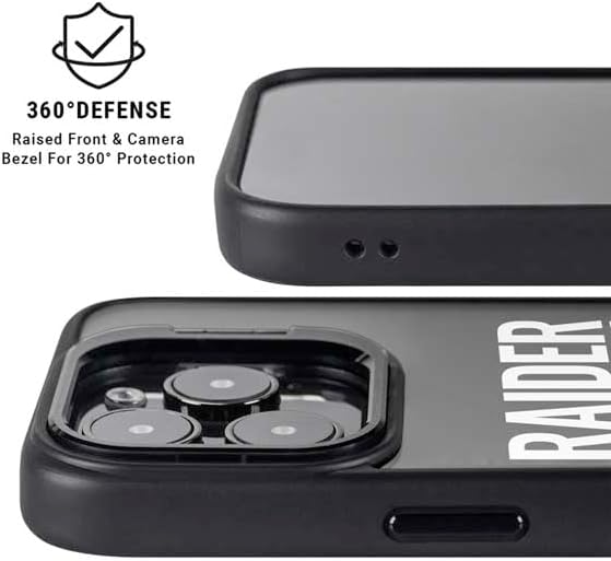 Skinit Kickstand Phone Case Compatible with iPhone 16 Pro Max - Officially Licensed NFL Las Vegas Raiders Team Motto Design