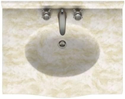 Swan EV02231.125 Europa Solid Surface Single-Bowl Vanity Top, 31-in L X 22-in H X 6.875-in H, Cloud White