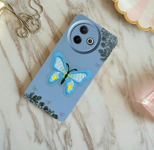 Image of Jkobi Back Cover Case for Vivo Y39 (Soft Butterfly Embroidery | Women Teen Girls | Camera Protection| Matte Silicone)