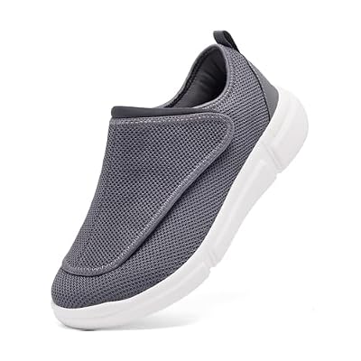 Men's Wide Diabetic Slip-On Shoes Adjustable Comfortable Walking Shoes for Swollen Feet Elderly Foot Pain Relief and Neuropathy Support