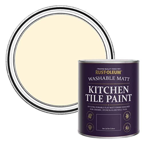 Rust-Oleum Cream water resistant Kitchen Tile Paint in Matt Finish - Clotted Cream 750ml