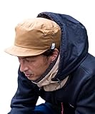 [ナコタ] KAKURE Hood Neck Warmer フード ネックウォーマー メンズ レディース ボタン 冬 秋 ボア ブランド 人気 コットン フード付き もこもこ スノボー スキー バイク 自転車 防寒 枯草×黒(04)