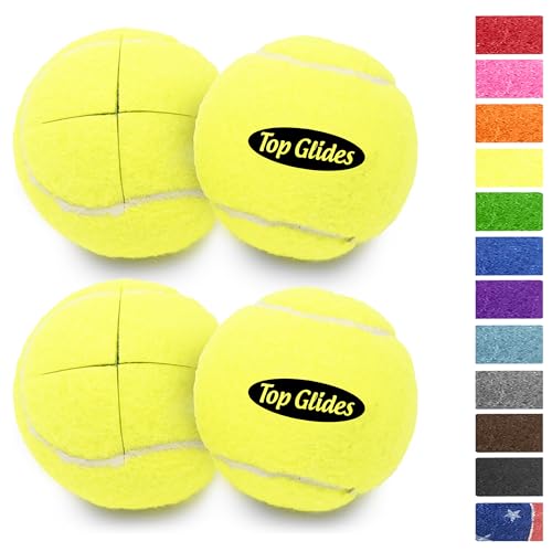 Top Glides Precut Walker Tennis Ball Glides - Yellow - 2 Pairs - Thumbnail 6