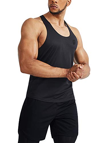 Neleus Men's 3 Pack Workout Running Tank Top Sleeveless Gym Athletic Shirts,5080,Black/Blue/Navy,Xxl #TOP5