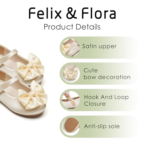 Image of Felix & Flora Toddler Flower Girl Dress Shoes Girl Ballet Flats Party School Shoes Wedding