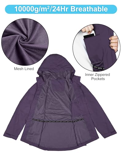 Image of 33,000ft Packable Rain Jacket for Women Waterproof Raincoats with Hood