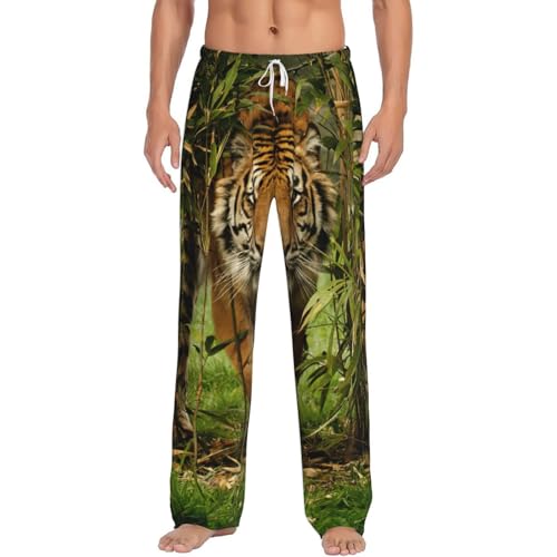 Pantalon de pyjama en polaire homme Tiger In The Jungle contre le froid avec poches