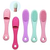 5-Pack Soft Silicone Manual Facial Cleansing Brushes, Face Scrubber Cleanser Brush for Gently and Ef