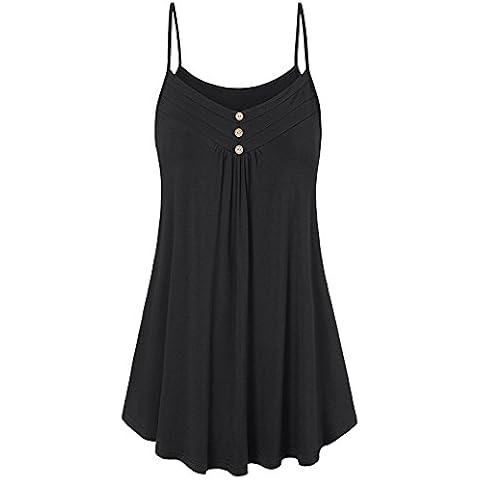 Ladies Camisole Tops for Summer,Women Plus Size Tank Tshirts Top Cami Vest Black X-Large Cover