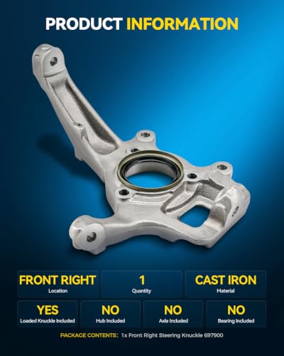 Image of PHILTOP Front Right steering knuckle Compatible with Ford F-150 1997-2003 4WD 4.6L,Passenger Side