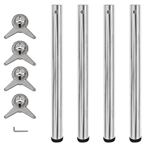 Patas de mesa ajustables 710 mm con acabado cromado espejo de alta durabilidad 2