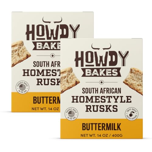 Buttermilk Rusks 14oz (400g) – Authentic South African Double-Baked Biscuits | Crunchy Buttermilk Snack for Coffee & Tea | Handmade, Golden & Lightly Sweet | Preservative-Free Comfort Treat- Pack of 2