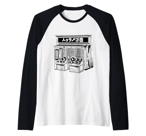 Retro Japanese Vinyl Record Tokyo Raglan Tee