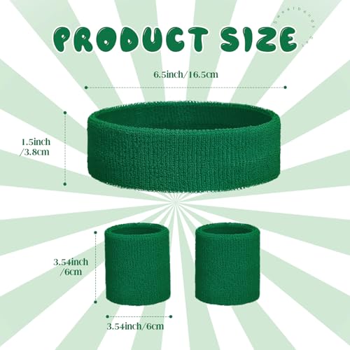 Image of Bememo 36 Pcs Neon Sweatbands Set for Kids 12 Headbands 24 Wristbands Bulk Sports Sweat Bands Athletic for Children Basketball Tennis Running Gym Student Gifts Glow Party