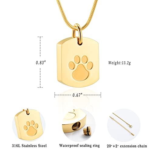 "Minicremation Cremation Jewelry Urn Necklace for Ashes for Pet Paw Print Memorial Ash Jewelry - Image 2