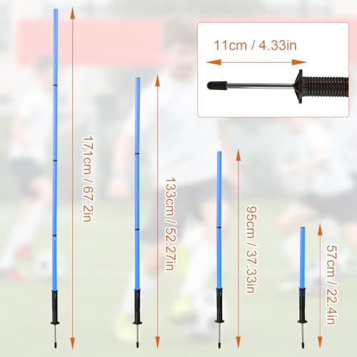 image for Kweetle Soccer Training Equipment Agility Training Pole Set, 6 PCS Spr