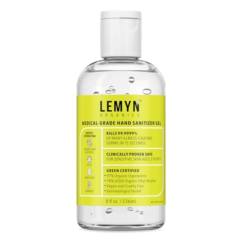 Medical Grade Hand Sanitizer Gel – 97% ORGANIC – 8 FL.OZ.