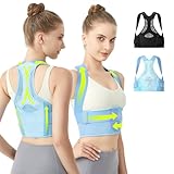 aoFIT Posture Corrector for Women - Lightweight and Breathable Back Brace for Pain Relief, Rounded Shoulders and Hunchback, Compact & Portable with Fashionable Design, Invisible Under Clothes Blue XL