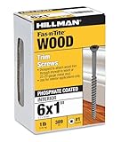 The Hillman Group 47310 6 X 1-Inch Square Drive Trim Screw-Sharp Point, 1-Pound
