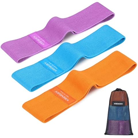 KREMORV Hip Resistance Bands Exercise Workout Bands Non Slip Cloth Hip Bands for Fitness Pilates and Home Workout Cover