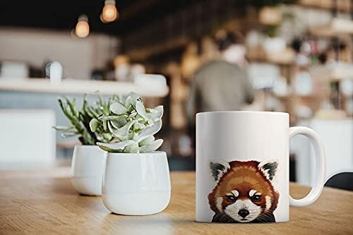 Miniatura 6 de Taza de té de cerámica linda de la taza de café del panda rojo, 11 oz