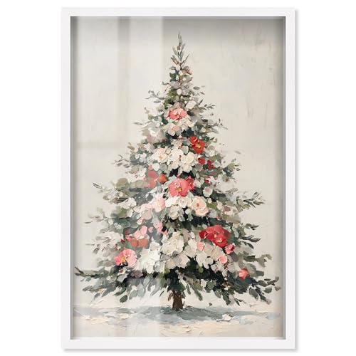 Festive Florals I Shadowbox Print Christmas Wall Decor by Art