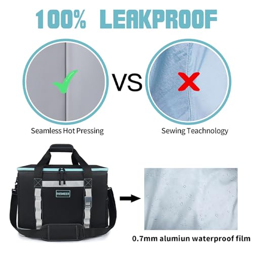 INSMEER Cooler Bag Large 65Cans,Reusable 48L Soft Cooler Bags Insulated Grocery Bags Cooler with Bottle Opener&Removable Shoulder Strap for Beach Camping Picnic Travel Outdoor