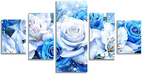 Broderie diamant kit complet 5D Mefooge rose et lily pour adulte 150x75cm F622