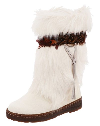BEARPAW Women's Kola Winter Boot, White, 8 M US