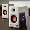 Edifier MR3 Powered Studio Monitor Speakers, Hi-Res Audio Certified Bluetooth V5.4 Active Bookshelf Loudspeakers, 2.0 Computer Speaker with Headphone Output RCA AUX Balanced TRS Input (White)