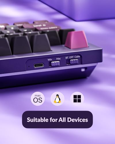 Keychron Q5 Pro Wireless QMK/VIA Mechanical Keyboard, RGB Full Customizable 96% Layout with Programmable Knob, Hot-swappable K Pro Banana Switch Compatible with Mac Windows Linux - Purple - Image 4