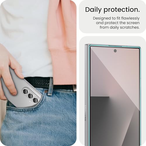 Image of FIRST MART Tempered Glass for Samsung Galaxy Z Fold 7 5G with Silver Camera Ring Guard & Installation Kit | HD Clear Edge-to-Edge Screen Protector, Scratch Resistant, Case-Friendly | Pack of 1