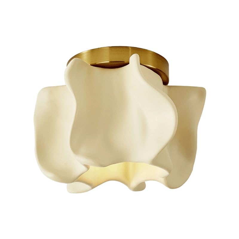 Plafonnier E27 compact style crème pour illuminer les couloirs sombres et bas