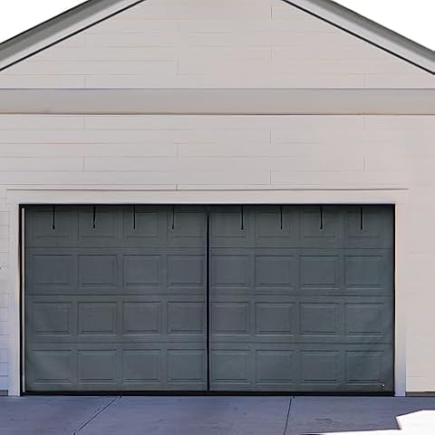 Fenestrelle Magnetic Garage Door Screen for 2 Car Garage 16x7 FT. Heavy Duty Fiberglass Mesh, Hands Free Magnetic Screen Door, Garage Screen Doors for 2 Car Garage, Garage Mosquito Net Screen Cover