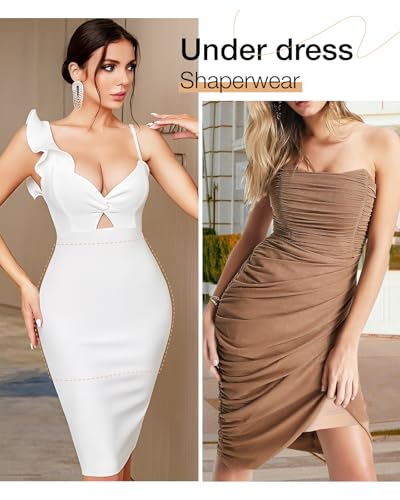 Image of Slip Dress for Women Seamless half slip with non slip strip Shapewear Dress Under Dress Tummy Control Slip Dress