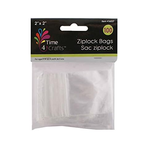 Time 4 Crafts Ziplock Bag for Art Supplies Pack of 12, 2 x 2 inches, Clear, 12 Piece Cover