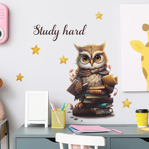 Vinilo decorativo para pared y muebles con diseño de búho y estrellas miniatura 3