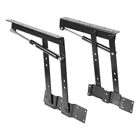 2 Pcs Spring Hinges Folding Lift up Hardware Fitting Table Hinge for Coffee Table Furniture Accessories, Coffee Table Spring Hinge (Black) Cover