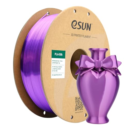 Image of eSUN Silk PLA Filament Purple Silky Shiny 3D Printing PLA Filament 1.75mm Dimensional Accuracy + /- 0.03mm, 1kg Carboard Spool (2.2lbs) 3D Printer Filament