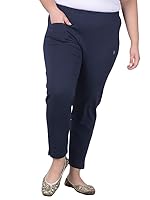 Comfort Lady Women Cotton Blend Regular Fit for Casual,Formal and Daily Use Kurti Pants Plus Size Navy Blue