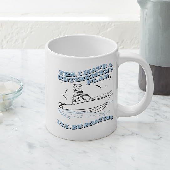 CafePress Boating Retirement Plan 20 Oz Ceramic Mega Mug 20 oz Ceramic Coffee Mega Mug