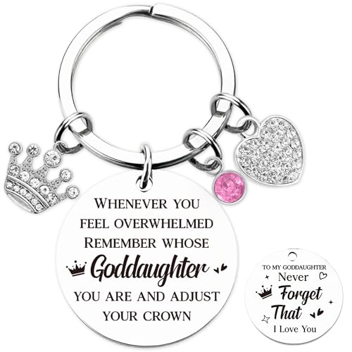GiftoBi Goddaughter Keychain Gifts from Godmother - Ideas Birthday Graduation Present for...